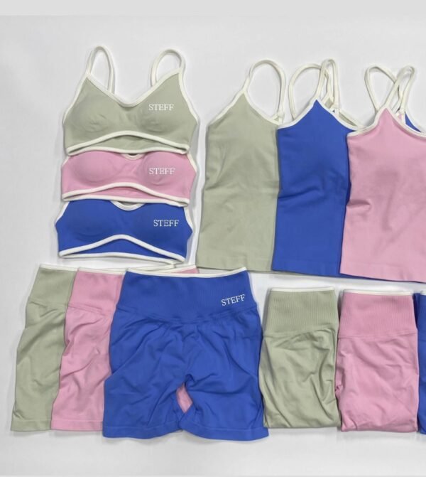Two-Piece Active Set – Bra or Tee with Shorts